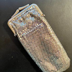 Whiting & Davis Sunglass Case Silver Metal Mesh Retro Vintage